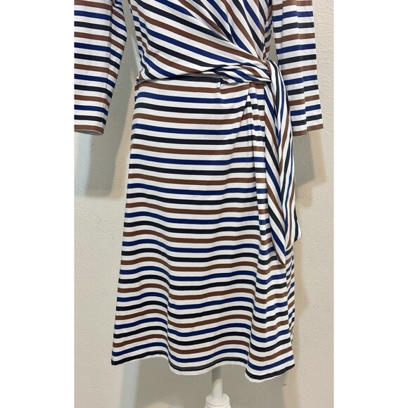 J. McLaughlin Size S  3/4 Sleeve Elora Bangle Multi Stripe Catalina Cloth Dress - Picture 5 of 13